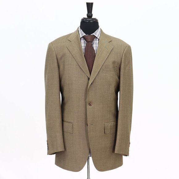 Ralph Lauren Polo 40R Beige Check 3-Button Sport Coat Blazer Jacket B394 - Picture 1 of 11
